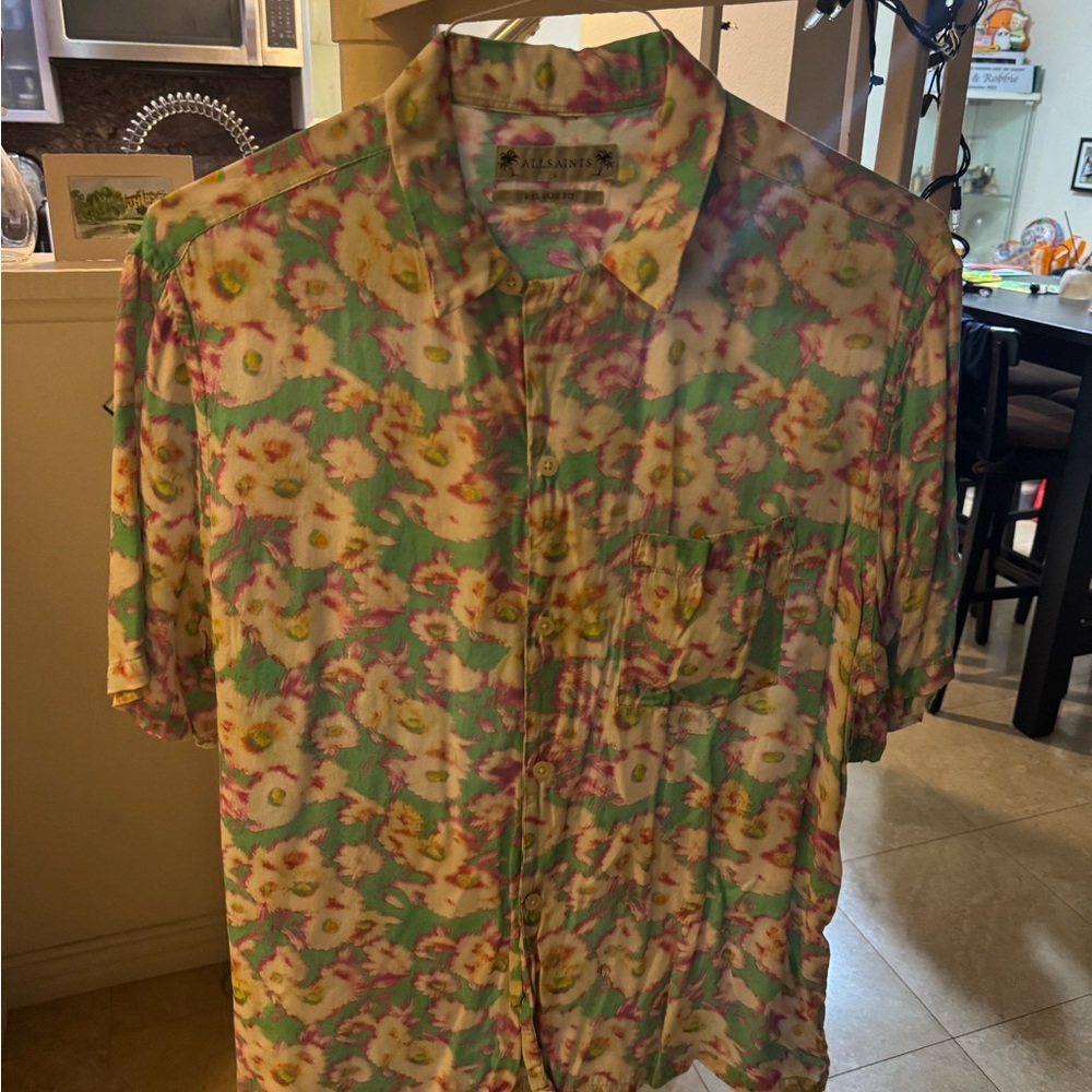 Allsaints Floral Short-Sleeve Button-Up Shirt